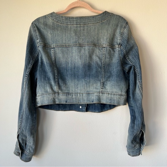 Torrid Cropped Distressed Denim Jacket Size 1 - Picture 6 of 6